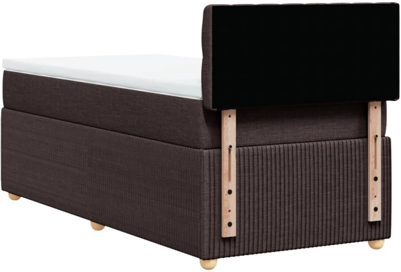 vidaXL Κρεβάτι Boxspring με Στρώμα Σκούρο Καφέ 80x200 εκ. Υφασμάτινο