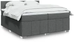 vidaXL Κρεβάτι Boxspring με Στρώμα Σκούρο Γκρι 200x200 εκ. Υφασμάτινο