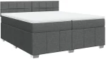 vidaXL Κρεβάτι Boxspring με Στρώμα Σκούρο Γκρι 200x200 εκ. Υφασμάτινο