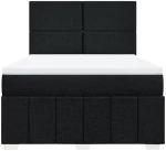 vidaXL Κρεβάτι Boxspring με Στρώμα Μαύρο 140x190 εκ. Υφασμάτινο