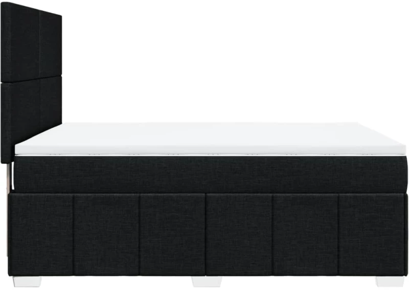 vidaXL Κρεβάτι Boxspring με Στρώμα Μαύρο 140x190 εκ. Υφασμάτινο