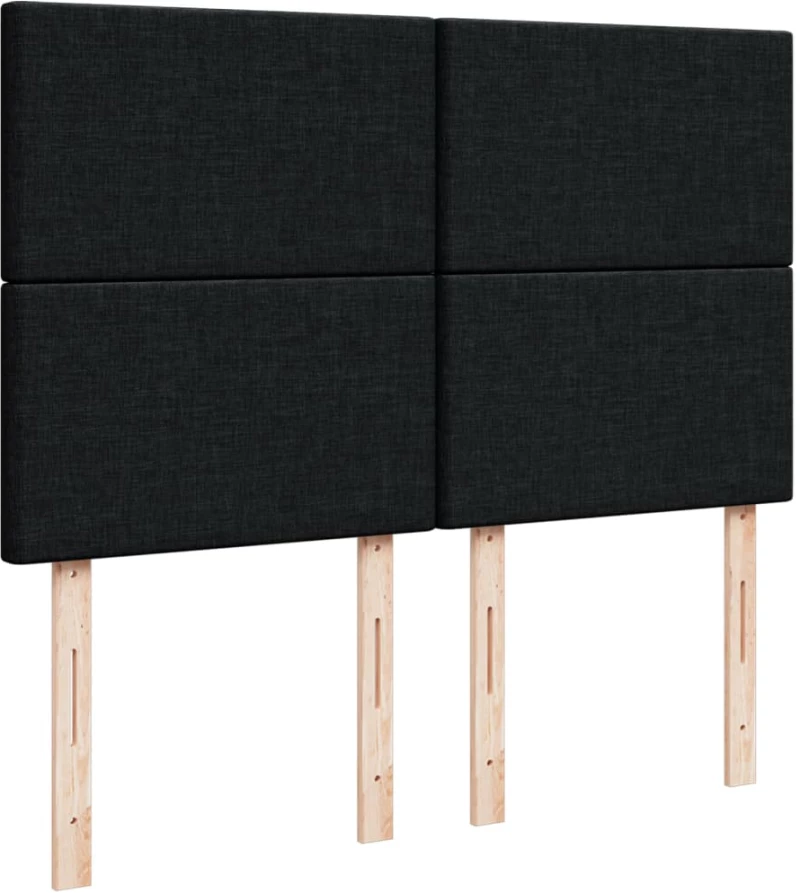 vidaXL Κρεβάτι Boxspring με Στρώμα Μαύρο 140x190 εκ. Υφασμάτινο