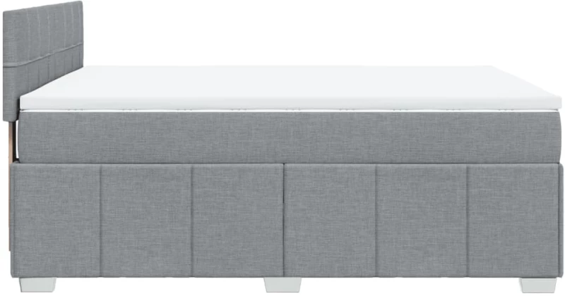 vidaXL Κρεβάτι Boxspring με Στρώμα Ανοιχτό Γκρι 140x200 εκ. Υφασμάτινο
