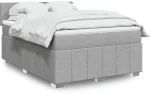 vidaXL Κρεβάτι Boxspring με Στρώμα Ανοιχτό Γκρι 140x200 εκ. Υφασμάτινο