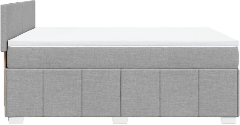 vidaXL Κρεβάτι Boxspring με Στρώμα Ανοιχτό Γκρι 140x200 εκ. Υφασμάτινο