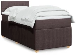 vidaXL Κρεβάτι Boxspring με Στρώμα Σκούρο Καφέ 80x200 εκ. Υφασμάτινο