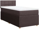 vidaXL Κρεβάτι Boxspring με Στρώμα Σκούρο Καφέ 80x200 εκ. Υφασμάτινο