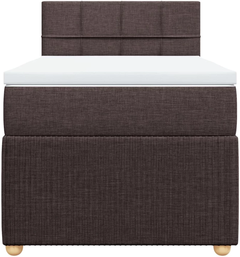 vidaXL Κρεβάτι Boxspring με Στρώμα Σκούρο Καφέ 80x200 εκ. Υφασμάτινο