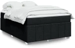 vidaXL Κρεβάτι Boxspring με Στρώμα Μαύρο 140x190 εκ. Υφασμάτινο