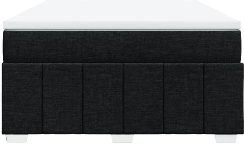 vidaXL Κρεβάτι Boxspring με Στρώμα Μαύρο 140x190 εκ. Υφασμάτινο