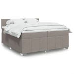 vidaXL Κρεβάτι Boxspring με Στρώμα Taupe 200x200 εκ. Υφασμάτινο