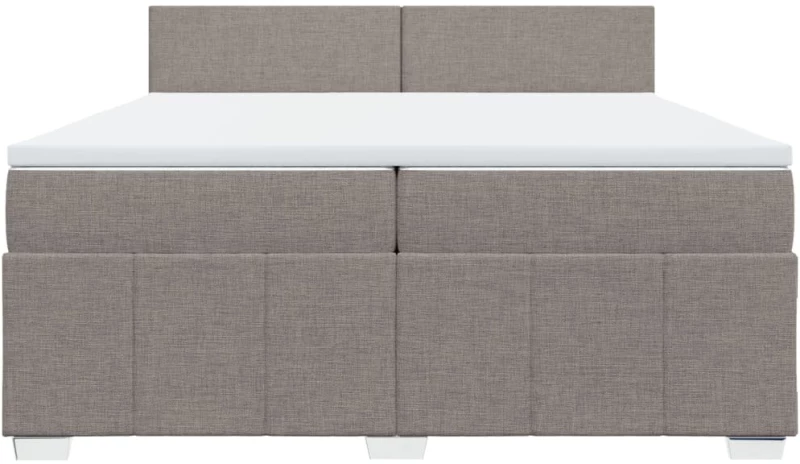 vidaXL Κρεβάτι Boxspring με Στρώμα Taupe 200x200 εκ. Υφασμάτινο