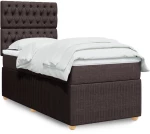 vidaXL Κρεβάτι Boxspring με Στρώμα Σκούρο Καφέ 100x200 εκ. Υφασμάτινο