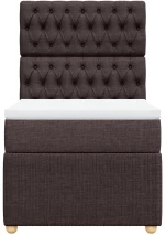 vidaXL Κρεβάτι Boxspring με Στρώμα Σκούρο Καφέ 100x200 εκ. Υφασμάτινο