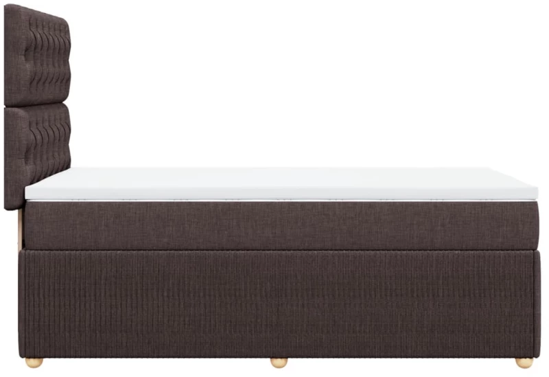 vidaXL Κρεβάτι Boxspring με Στρώμα Σκούρο Καφέ 100x200 εκ. Υφασμάτινο