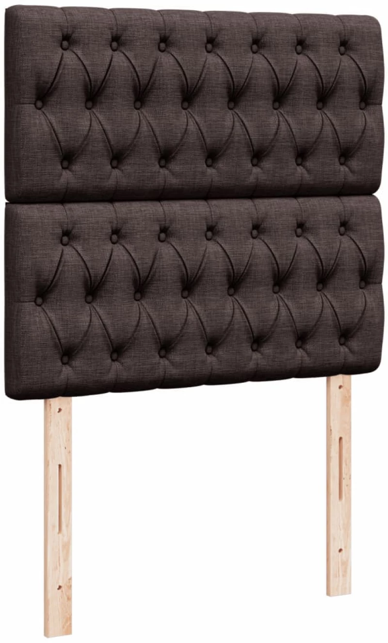 vidaXL Κρεβάτι Boxspring με Στρώμα Σκούρο Καφέ 100x200 εκ. Υφασμάτινο