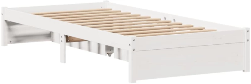 vidaXL Σκελετός Κρεβ. Χωρίς Στρώμα Λευκό 75x190 εκ Μασίφ Πεύκο