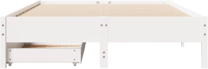 vidaXL Σκελετός Κρεβ. Χωρίς Στρώμα Λευκό 140x190 εκ Μασίφ Πεύκο