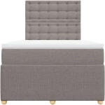 vidaXL Κρεβάτι Boxspring με Στρώμα Taupe 120x190 εκ. Υφασμάτινο