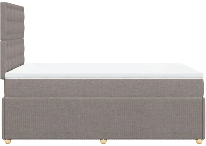 vidaXL Κρεβάτι Boxspring με Στρώμα Taupe 120x190 εκ. Υφασμάτινο