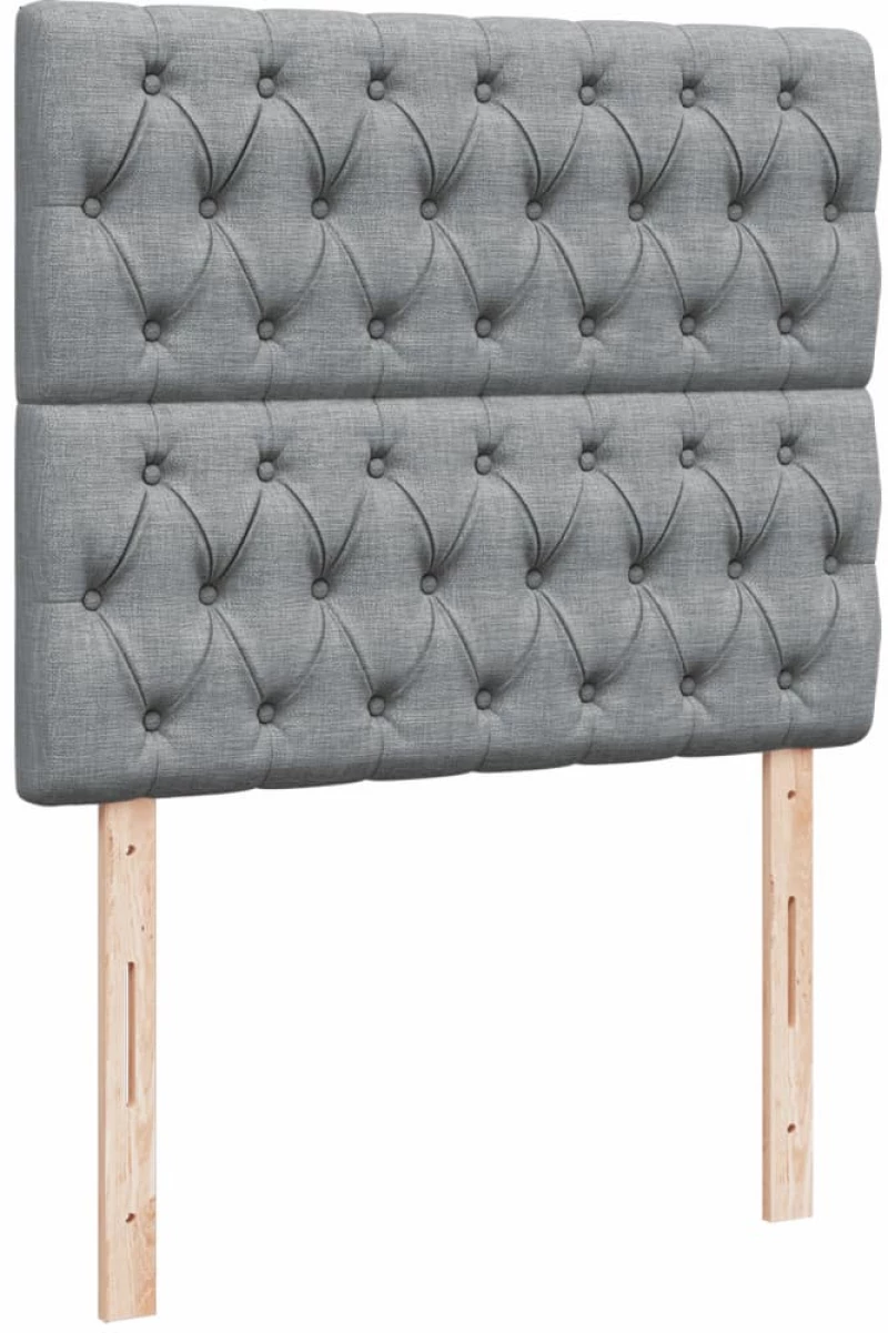vidaXL Κρεβάτι Boxspring με Στρώμα Ανοιχτό Γκρι 120x190 εκ. Υφασμάτινο