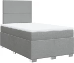 vidaXL Κρεβάτι Boxspring με Στρώμα Ανοιχτό Γκρι 120x190 εκ. Υφασμάτινο