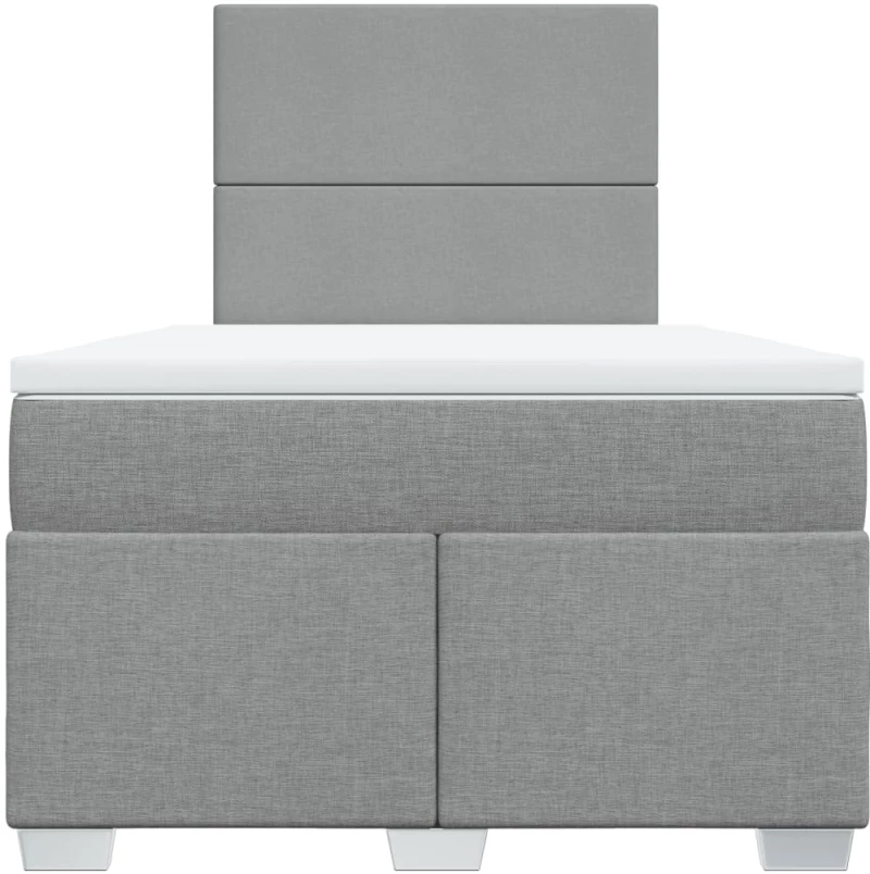 vidaXL Κρεβάτι Boxspring με Στρώμα Ανοιχτό Γκρι 120x190 εκ. Υφασμάτινο