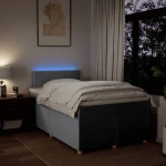 vidaXL Κρεβάτι Boxspring με Στρώμα Ανοιχτό Γκρι 120x190 εκ. Υφασμάτινο