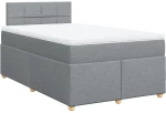 vidaXL Κρεβάτι Boxspring με Στρώμα Ανοιχτό Γκρι 120x190 εκ. Υφασμάτινο