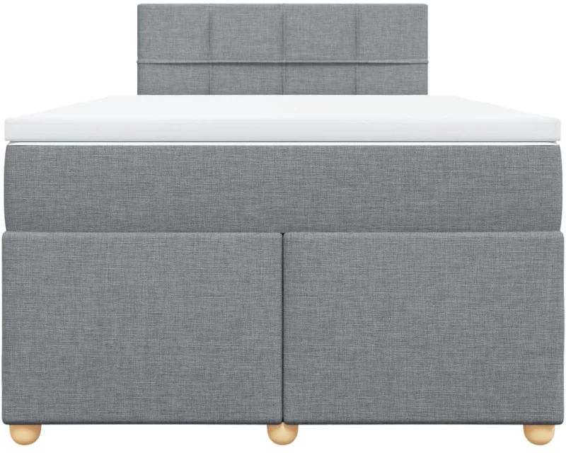 vidaXL Κρεβάτι Boxspring με Στρώμα Ανοιχτό Γκρι 120x190 εκ. Υφασμάτινο