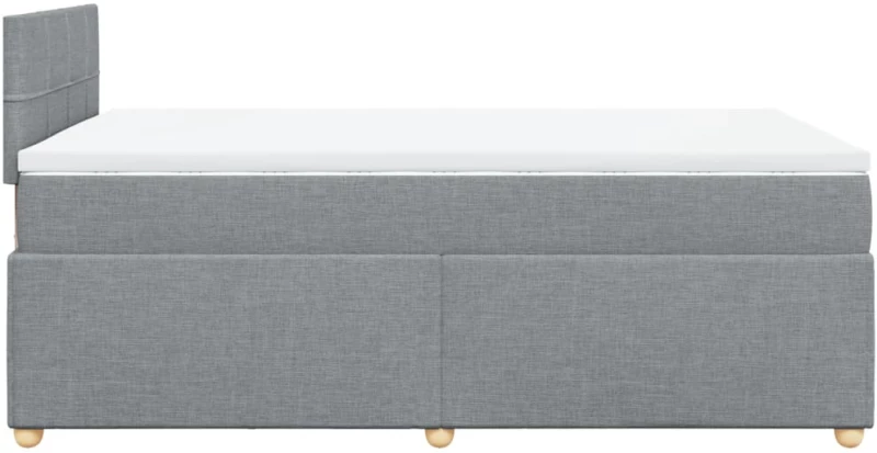 vidaXL Κρεβάτι Boxspring με Στρώμα Ανοιχτό Γκρι 120x190 εκ. Υφασμάτινο