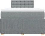 vidaXL Κρεβάτι Boxspring με Στρώμα Ανοιχτό Γκρι 120x190 εκ. Υφασμάτινο