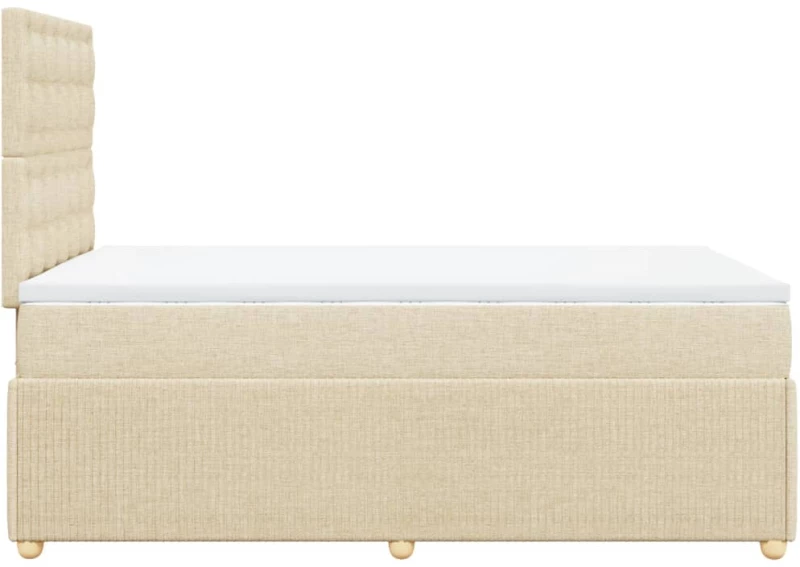 vidaXL Κρεβάτι Boxspring με Στρώμα Κρεμ 120x190 εκ. Υφασμάτινο