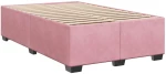 vidaXL Κρεβάτι Boxspring με Στρώμα Ροζ 120x190 εκ. Βελούδινο