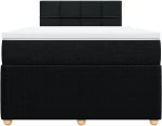 vidaXL Κρεβάτι Boxspring με Στρώμα Μαύρο 120x190 εκ. Υφασμάτινο