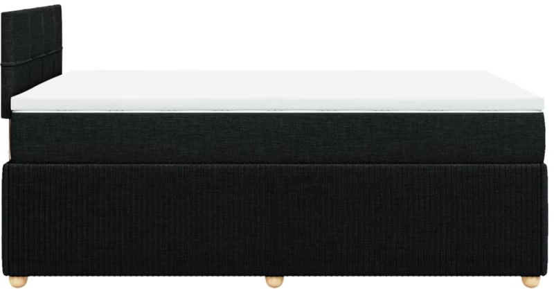 vidaXL Κρεβάτι Boxspring με Στρώμα Μαύρο 120x190 εκ. Υφασμάτινο