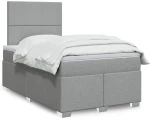 vidaXL Κρεβάτι Boxspring με Στρώμα Ανοιχτό Γκρι 120x190 εκ. Υφασμάτινο