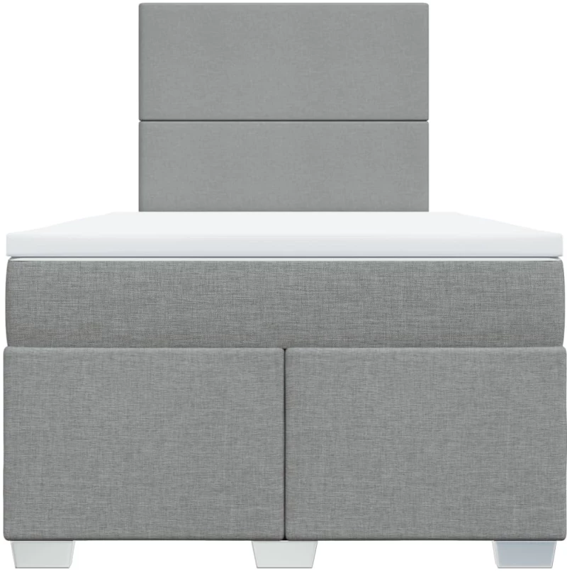 vidaXL Κρεβάτι Boxspring με Στρώμα Ανοιχτό Γκρι 120x190 εκ. Υφασμάτινο