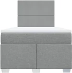 vidaXL Κρεβάτι Boxspring με Στρώμα Ανοιχτό Γκρι 120x190 εκ. Υφασμάτινο