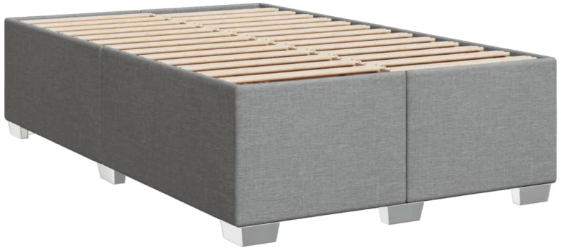 vidaXL Κρεβάτι Boxspring με Στρώμα Ανοιχτό Γκρι 120x190 εκ. Υφασμάτινο