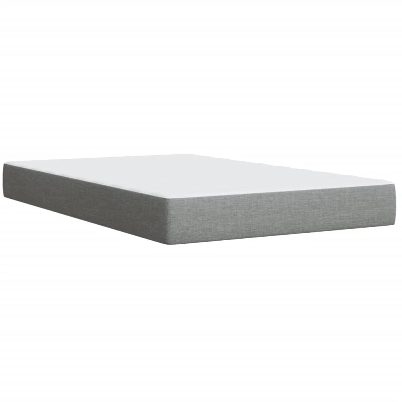 vidaXL Κρεβάτι Boxspring με Στρώμα Ανοιχτό Γκρι 120x190 εκ. Υφασμάτινο