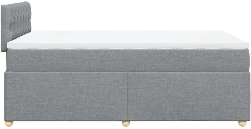 vidaXL Κρεβάτι Boxspring με Στρώμα Ανοιχτό Γκρι 120x190 εκ. Υφασμάτινο