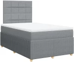 vidaXL Κρεβάτι Boxspring με Στρώμα Ανοιχτό Γκρι 120x190 εκ. Υφασμάτινο