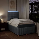 vidaXL Κρεβάτι Boxspring με Στρώμα Ανοιχτό Γκρι 120x190 εκ. Υφασμάτινο