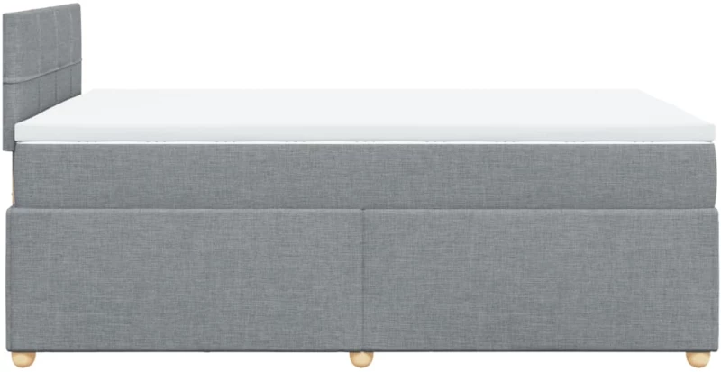 vidaXL Κρεβάτι Boxspring με Στρώμα Ανοιχτό Γκρι 120x190 εκ. Υφασμάτινο