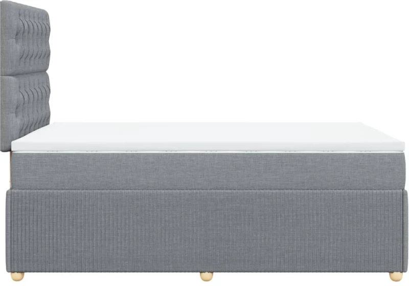 vidaXL Κρεβάτι Boxspring με Στρώμα Ανοιχτό Γκρι 120x190 εκ. Υφασμάτινο