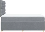 vidaXL Κρεβάτι Boxspring με Στρώμα Ανοιχτό Γκρι 120x190 εκ. Υφασμάτινο