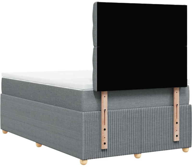 vidaXL Κρεβάτι Boxspring με Στρώμα Ανοιχτό Γκρι 120x190 εκ. Υφασμάτινο