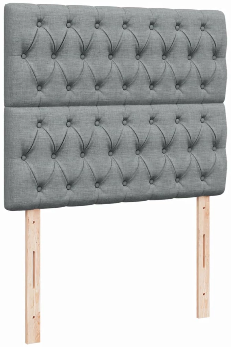 vidaXL Κρεβάτι Boxspring με Στρώμα Ανοιχτό Γκρι 120x190 εκ. Υφασμάτινο