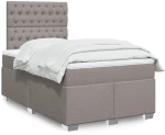 vidaXL Κρεβάτι Boxspring με Στρώμα Taupe 120x190 εκ. Υφασμάτινο